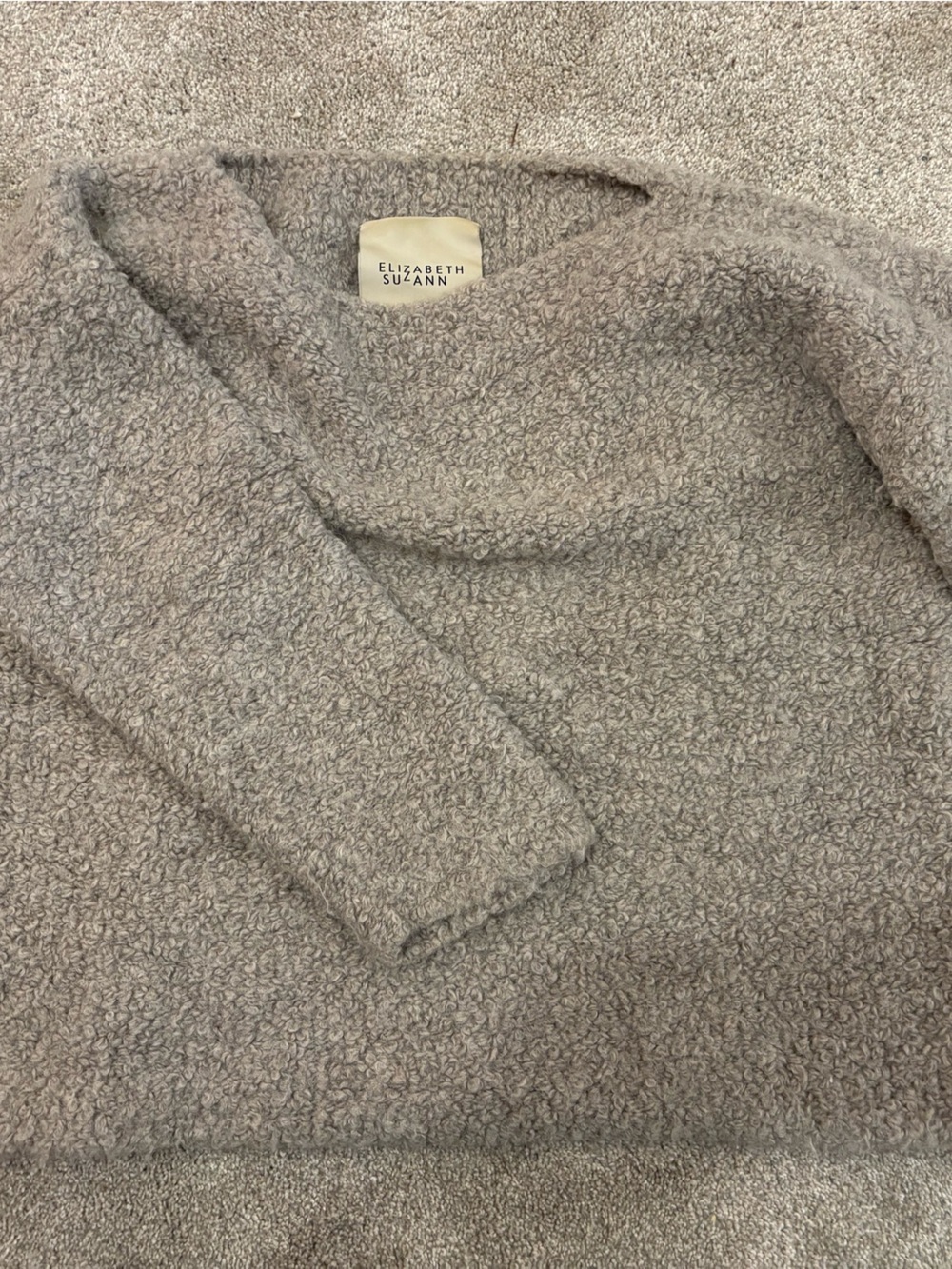 Elizabeth Suzann Women's Taupe Crewneck Sherpa Sweater